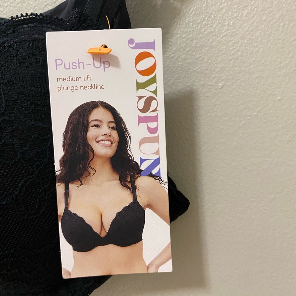 Joyspun push up bra lot 38B lace underwire black pink plunge new with tags - Picture 8 of 11